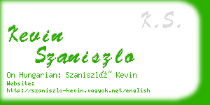 kevin szaniszlo business card